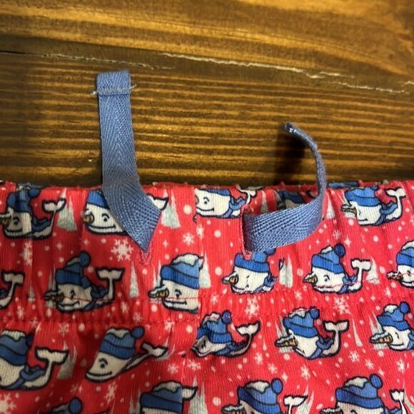 Vineyard Vines Girls Pink and Regatta Blue Snow Whale Sleeping Pants - Picture 4 of 7